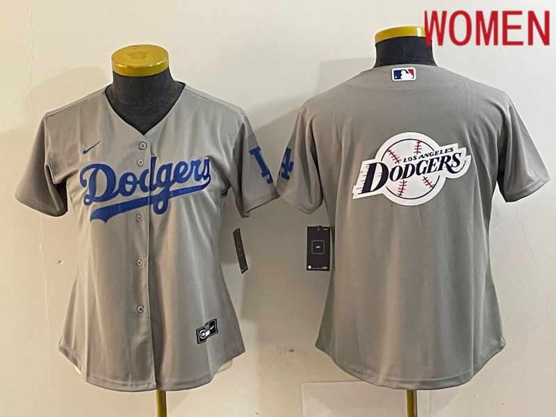 Women Los Angeles Dodgers Blank Grey Nike Game MLB Jersey style 6->women mlb jersey->Women Jersey